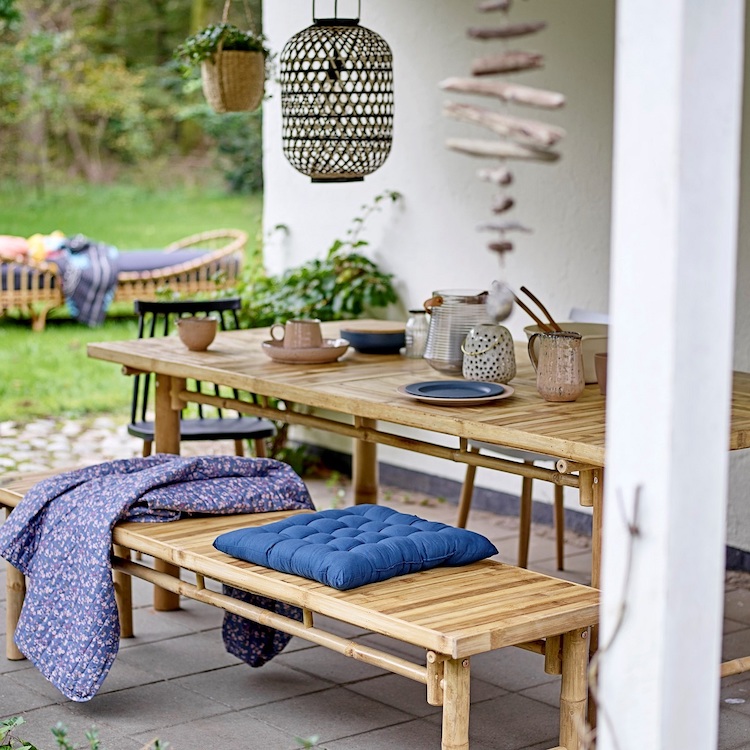 natural bamboo outdoor table